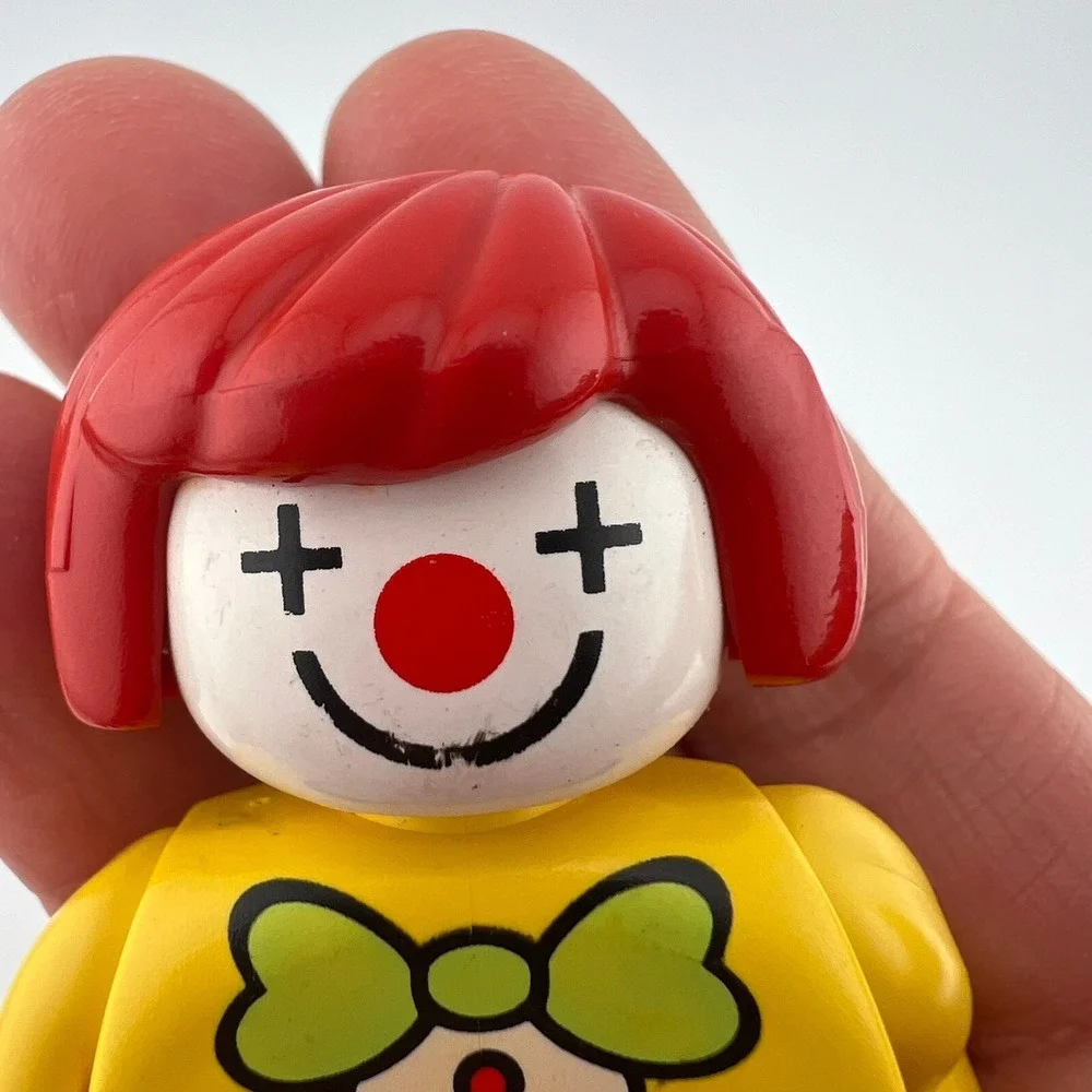 Vintage LEGO Duplo‎ Circus Clown Figure Red Hair Yellow Shirt  Play Wear